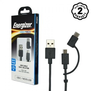 Cáp 2 trong 1 Type C và Micro USB Energizer HT - C11UBX2CFBK4