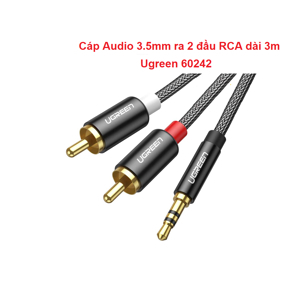 Cáp âm thanh 1 ra 2 RCA dài 3M Ugreen 60242