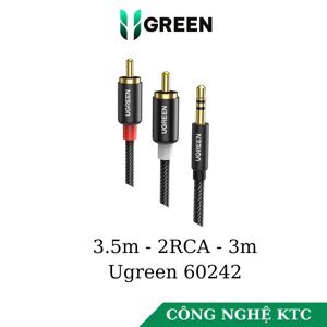 Cáp âm thanh 1 ra 2 RCA dài 3M Ugreen 60242