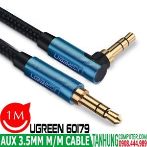 Cáp âm thanh 3.5mm dài 1m bện dù bẻ góc Ugreen 60179