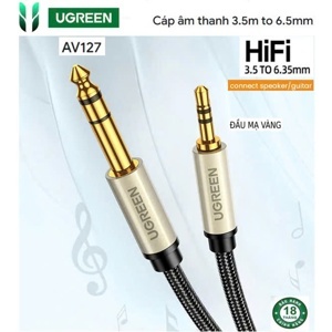 Cáp âm thanh 3.5mm to 6.5mm dài 1.5m Ugreen 40803