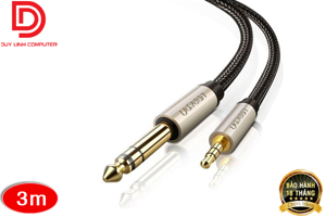 Cáp âm thanh Audio 3.5mm to 6.5mm dài 3m Ugreen 40805