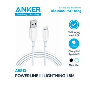 Cáp Anker PowerLine III Lightning  A8813 - Dài 1.8m