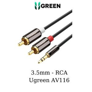 Cáp audio 3.5mm ra 2 đầu RCA dài 3 mét UGREEN UG-10590