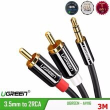 Cáp audio 3.5mm ra 2 đầu RCA dài 3 mét UGREEN UG-10590