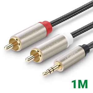 Cáp Audio 3,5mm ra 2 đầu RCA dài 1m Ugreen 20821