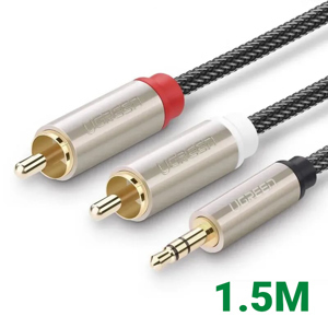 Cáp Audio 3.5mm sang 2 đầu RCA dài 1.5m Ugreen 20822