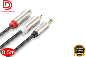 Cáp Audio 3.5mm To 2 RCA 0.5m Ugreen 20820 Mạ Vàng