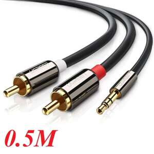 Cáp Audio 3.5mm To 2RCA hoa sen dài 0.5m UGREEN 20779