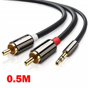 Cáp Audio 3.5mm To 2RCA hoa sen dài 0.5m UGREEN 20779