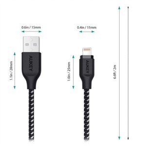 Cáp Aukey CB-AL1 MFI Lightning 1.2 m (JC.107)