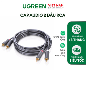 Cáp AV hoa sen 2-2 đầu RCA dài 1m chính hãng Ugreen 30747