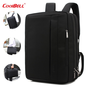 Cặp balo đa năng đựng laptop Coolbell 5501 - màu xanh/ đen/ tím