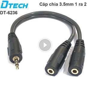 Cáp chia 2 cổng Audio 3.5mm 20cm Dtech DT-6236