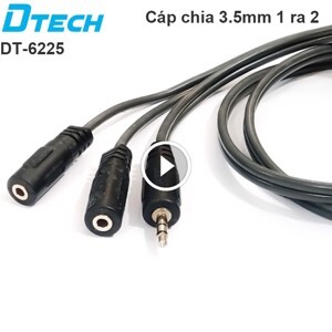 Cáp chia giắc loa 3.5 1 ra 2 dài 1,5m - chính hãng DTECH DT-6225