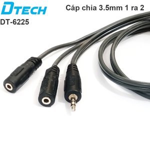 Cáp chia giắc loa 3.5 1 ra 2 dài 1,5m - chính hãng DTECH DT-6225