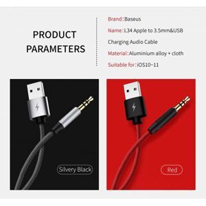 Cáp chuyển cổng Lightning sang Audio AUX 3.5mm + USB Baseus L34