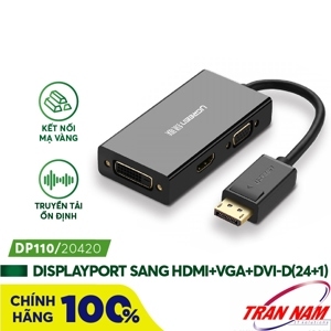 Cáp chuyển đổi DisplayPort sang HDMI VGA DVI Ugreen 20420