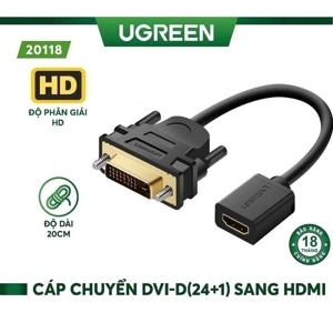 Cáp chuyển đổi DVI 24+1 to HDMI Ugreen 20118