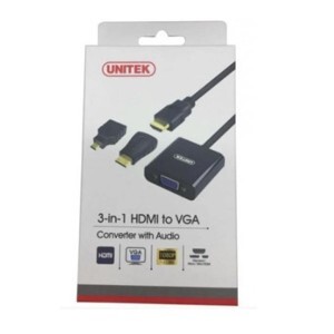 Cáp chuyển đổi HDMI sang Cổng VGA + Audio Unitek 3 in 1 Y6355