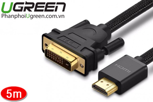 Cáp chuyển đổi HDMI to DVI 24+1 dài 5m Ugreen 50350