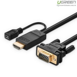 Cáp chuyển đổi HDMI to VGA dài 2m hỗ trợ nguồn Ugreen UG-30450