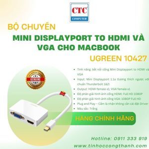 Cáp chuyển đổi Mini Displayport to HDMI + VGA Ugreen UG-10427