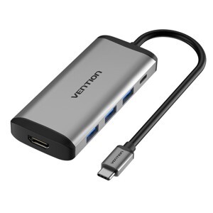 Cáp chuyển đổi Type-C sang HDMI 3 cổng USB 3.0  Type-C PD  Vention CNBHB