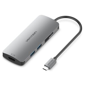 Cáp chuyển đổi Type C sang Type C Charging/HDMI 4K/3*USB 3.0/TF/SD Vention CMEHA