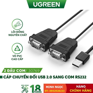 Cáp chuyển đổi USB 2.0 ra Dual serial RS232 Ugreen 30769