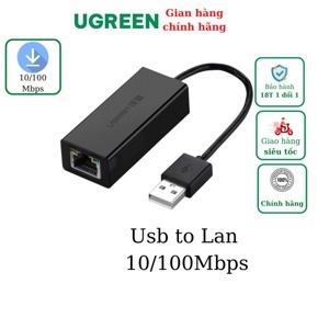 Cáp chuyển đổi USB 2.0 to LAN chính hãng Ugreen UG-20254