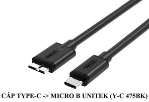 Cáp chuyển đổi USB 3.1 Type-C sang Micro B Unitek Y-C475BK