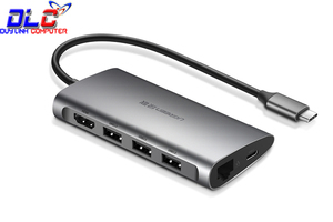 Cáp chuyển đổi USB-C sang HDMI + USB 3.0 + LAN 1Gbps + Card Reader Ugreen 50538