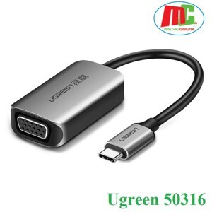 Cáp chuyển đổi USB Type-C sang VGA vỏ nhôm Ugreen 50316 chính hãng