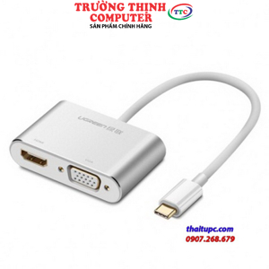 Cáp chuyển đổi USB type-C to HDMI và VGA Ugreen 50317