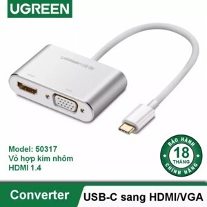 Cáp chuyển đổi USB type-C to HDMI và VGA Ugreen 50317