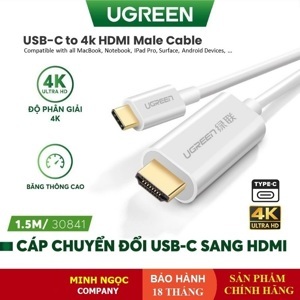 Cáp chuyển đổi USB Type-C to HDMI Ugreen 30841 - 1,5m
