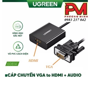 Cáp chuyển đổi VGA to HDMI + Audio Ugreen 60814