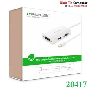 Cáp chuyển Mini Displayport to VGA + HDMI + DVI hỗ trợ 4k2k Ugreen 20417