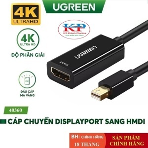 Cáp chuyển Mini Displayport to HDMI ( âm ) Ugreen 40361