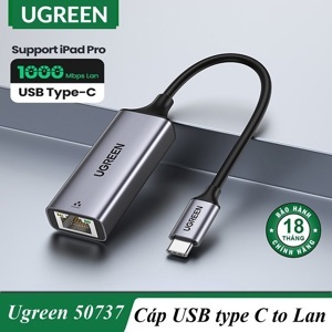 Cáp chuyển Type C sang LAN 1Gbps Ugreen 50737