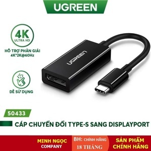 Cáp chuyển Type C to Displayport (âm) Ugreen 50433