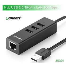 Cáp chuyển USB 2.0 to LAN + Hub USB 2.0 Ugreen 30301