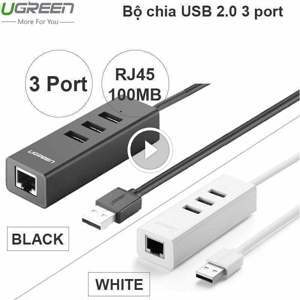 Cáp chuyển USB 2.0 to LAN + Hub USB 2.0 Ugreen 30301