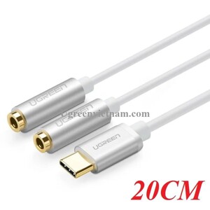 Cáp chuyển USB-C sang 2 cổng Audio 3.5 Ugreen 30732