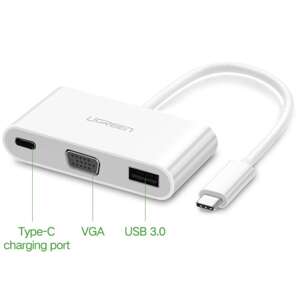 Cáp chuyển USB Type C 3.1 to USB 3.0 + VGA Ugreen 30376