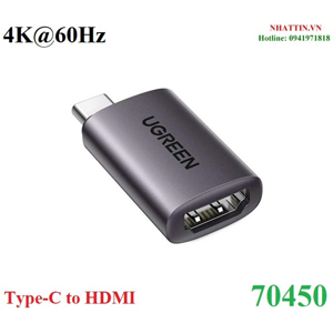 Cáp chuyển USB Type C sang HDMI 4k 60Hz Ugreen 70450