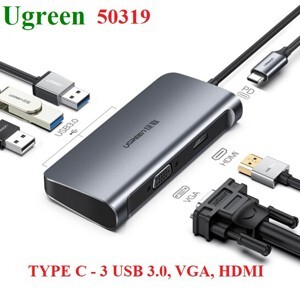 Cáp chuyển USB Type C sang USB 3.0, HDMI, VGA Ugreen 50319