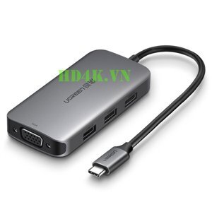 Cáp chuyển USB type-C sang VGA/ Hub USB 3.0 Ugreen 50210