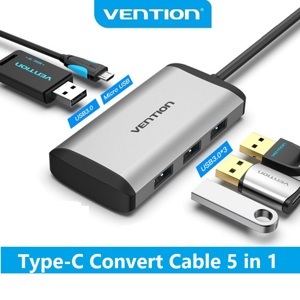 Cáp chuyển USB Type C to 4USB 3.0  PD Micro USB Vention TGCHB